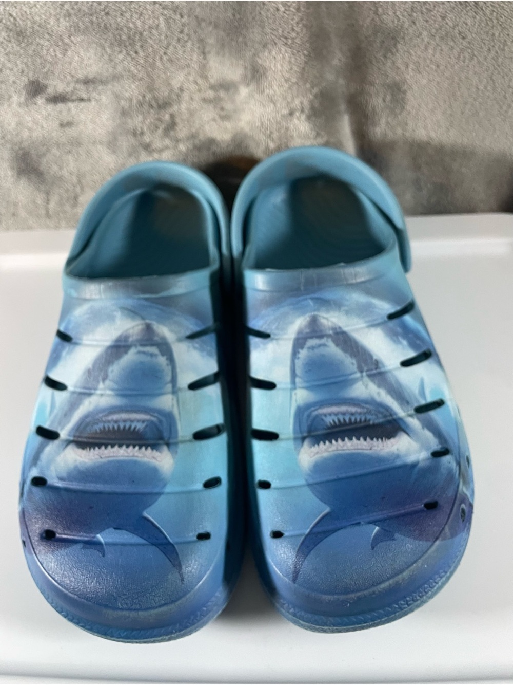 Kids Blue Shark Clog Sandals - Water-Friendly Slip-On